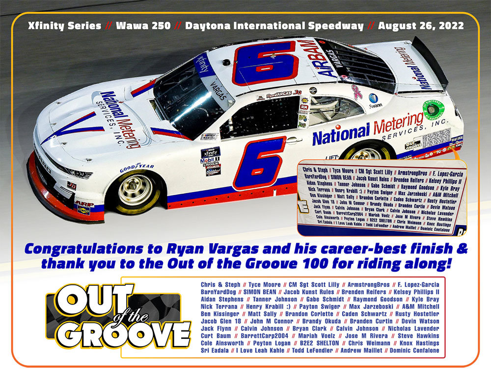 100 Fans on Ryan Vargas' Car at Daytona